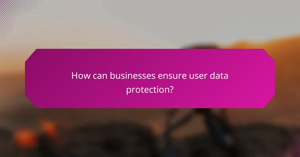 How can businesses ensure user data protection?