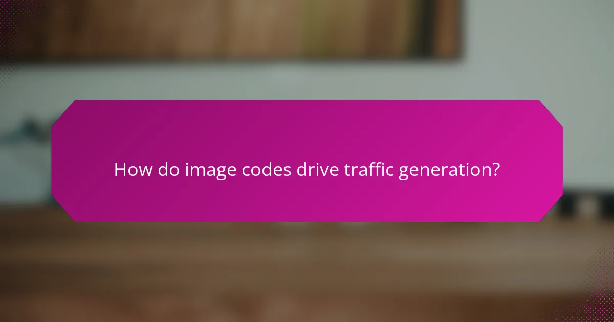 How do image codes drive traffic generation?