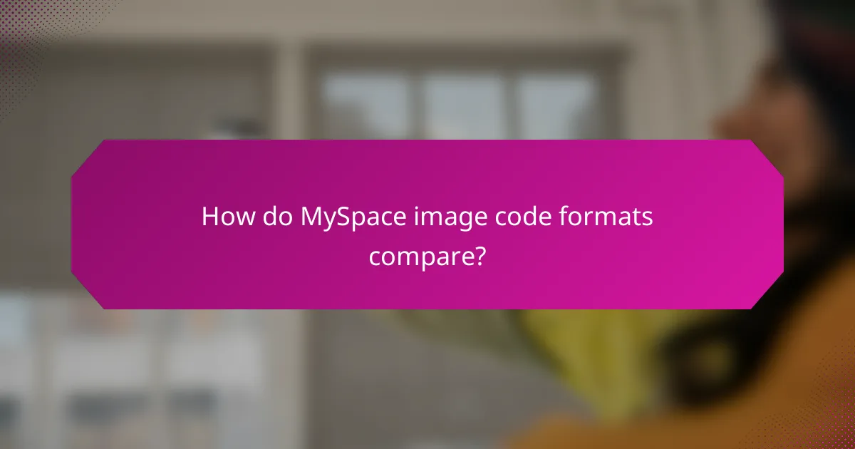How do MySpace image code formats compare?