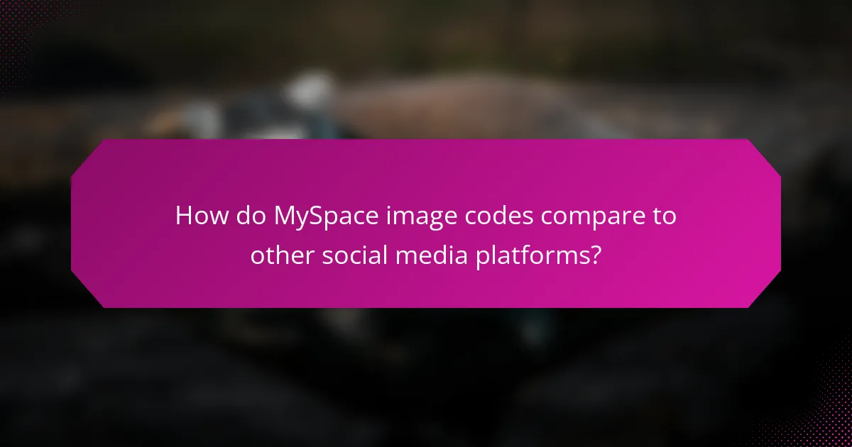 How do MySpace image codes compare to other social media platforms?