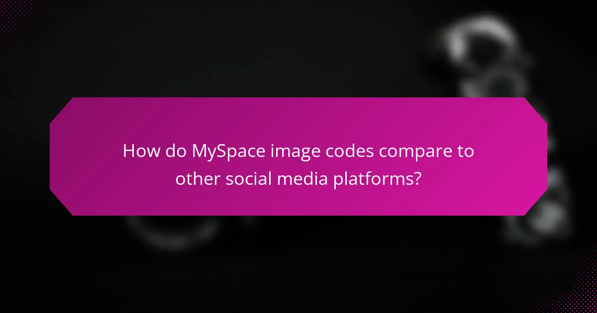 How do MySpace image codes compare to other social media platforms?