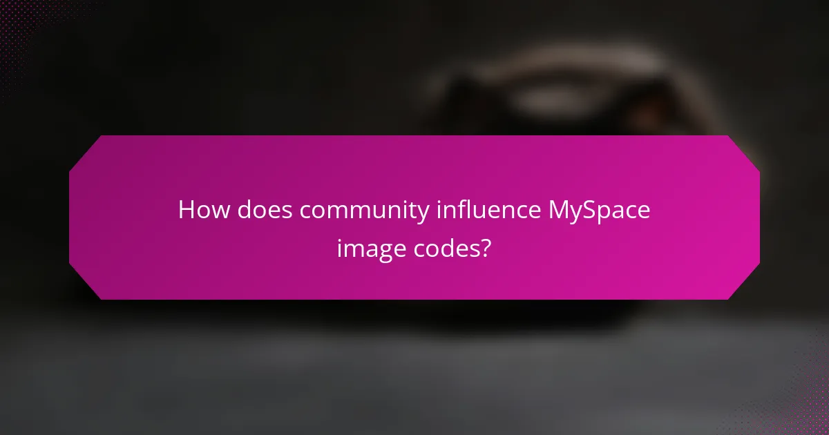 How does community influence MySpace image codes?