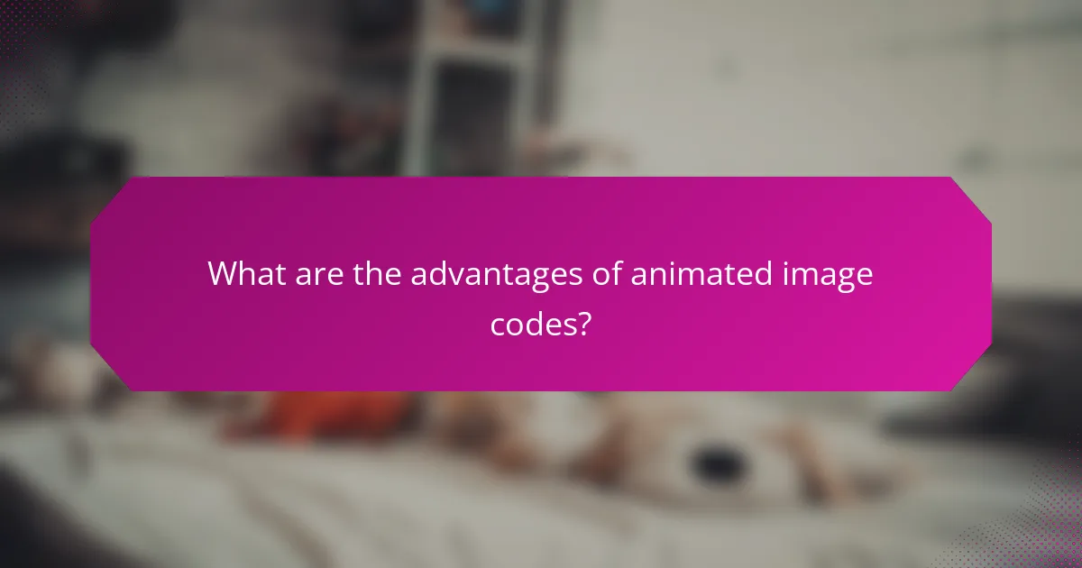 What are the advantages of animated image codes?