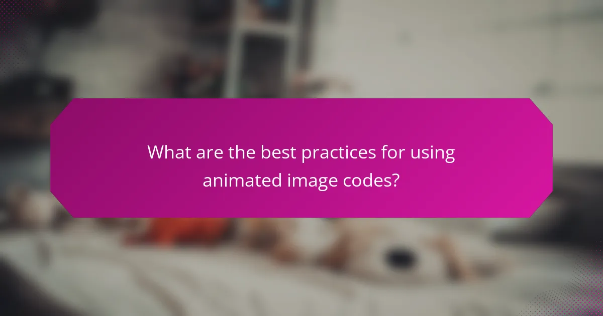 What are the best practices for using animated image codes?