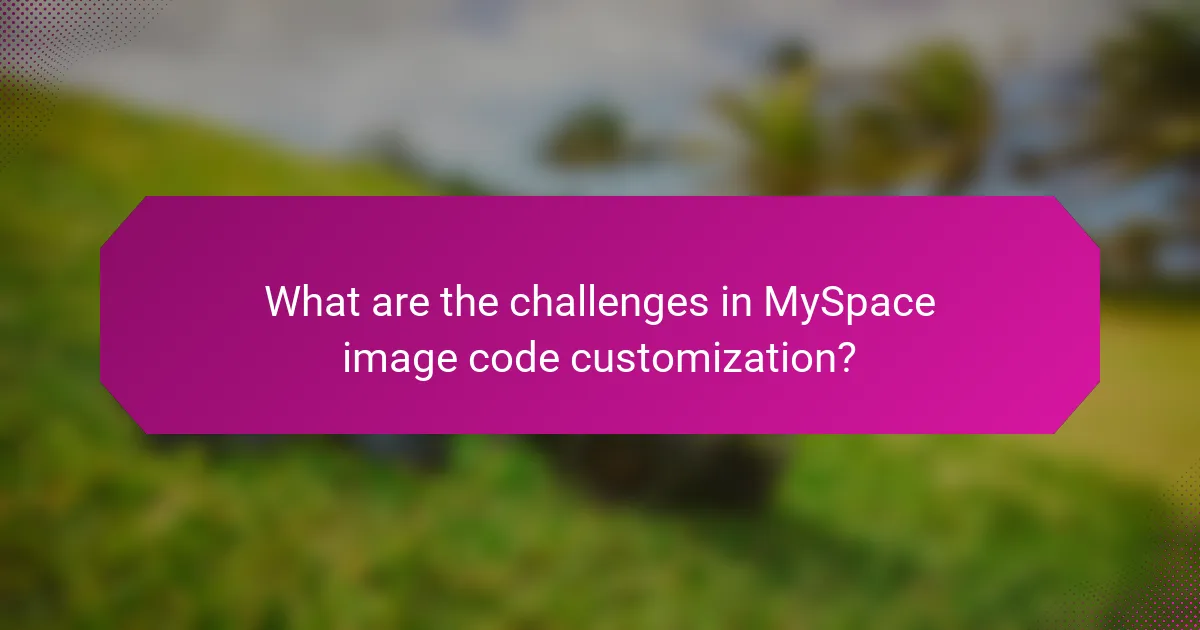 What are the challenges in MySpace image code customization?
