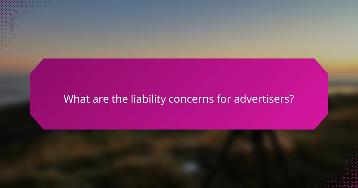 What are the liability concerns for advertisers?