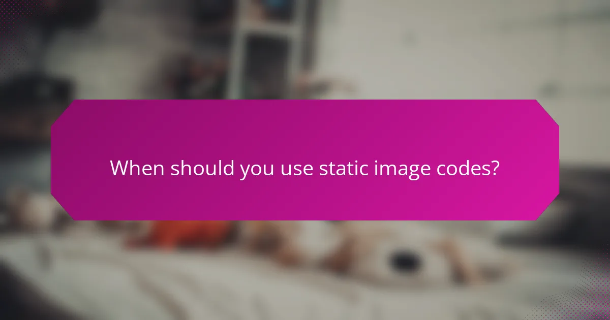 When should you use static image codes?